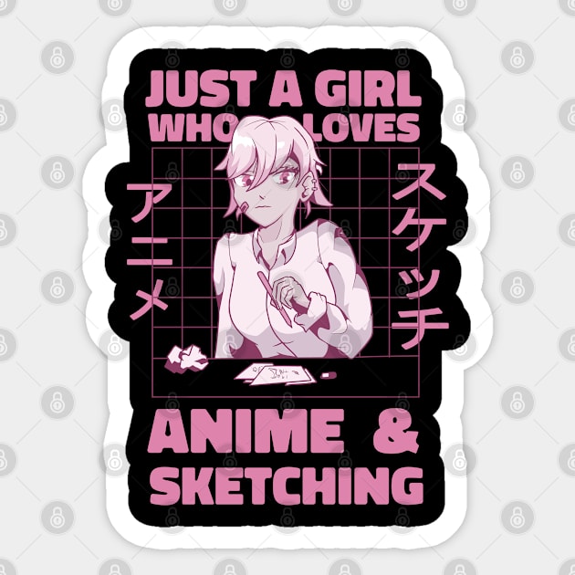 Just A Girl Who Loves Anime Sticker by gdimido